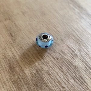 Blue polka dot Pandora charm